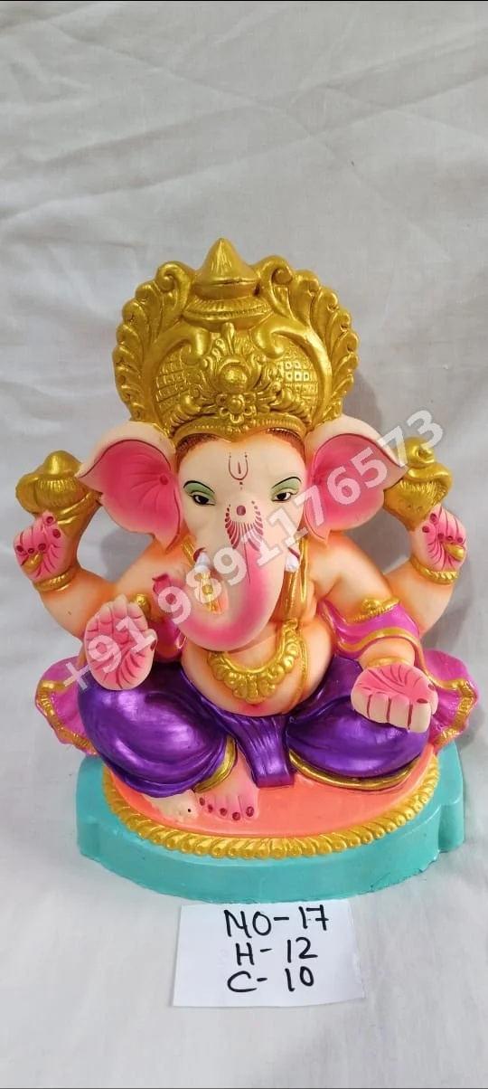 COLOUR FULL TERRACOTTA GANESHA MURTI